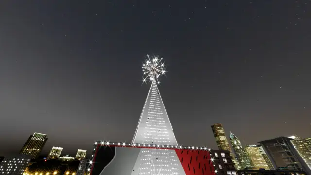 54 metros de altura: a estrela à noite