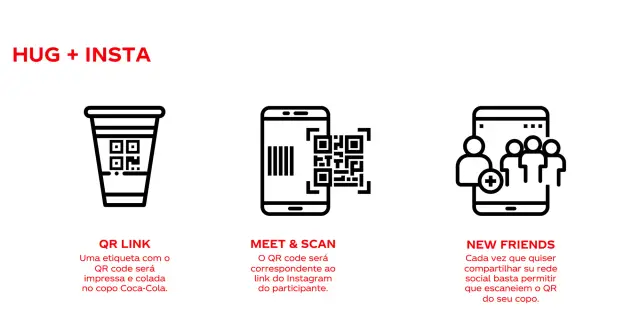 Hug + Insta: QR link, meet & scan e novos amigos