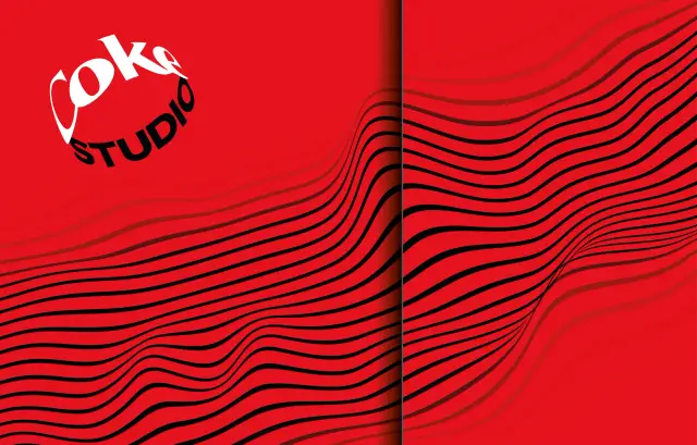 Photo opp: parede de ondas com o logo Coke Studio