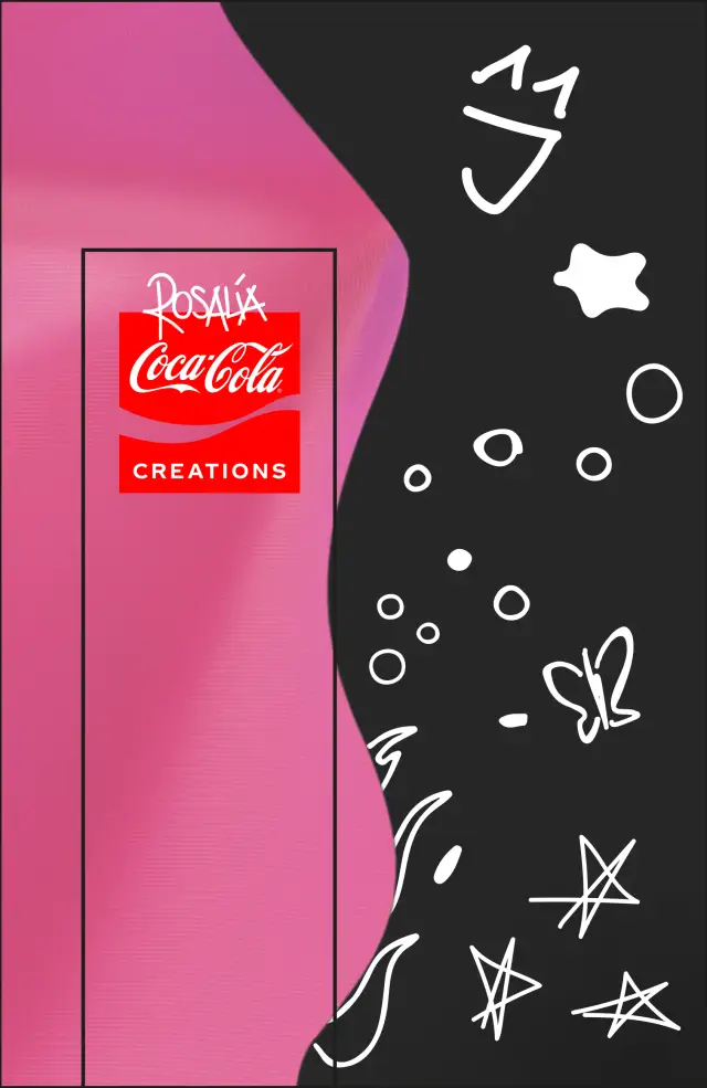Salão Coca-Cola Creations: variação com a boca em neon no alto
