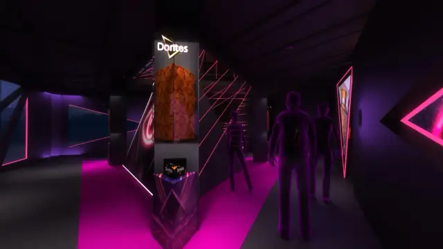 Os displays gigantes no salão