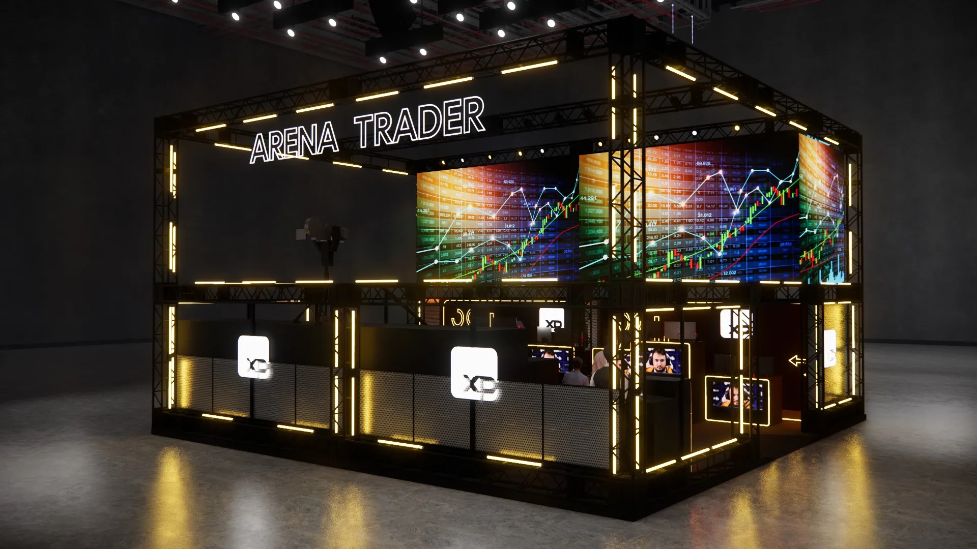 Fachada do estande Arena Trader