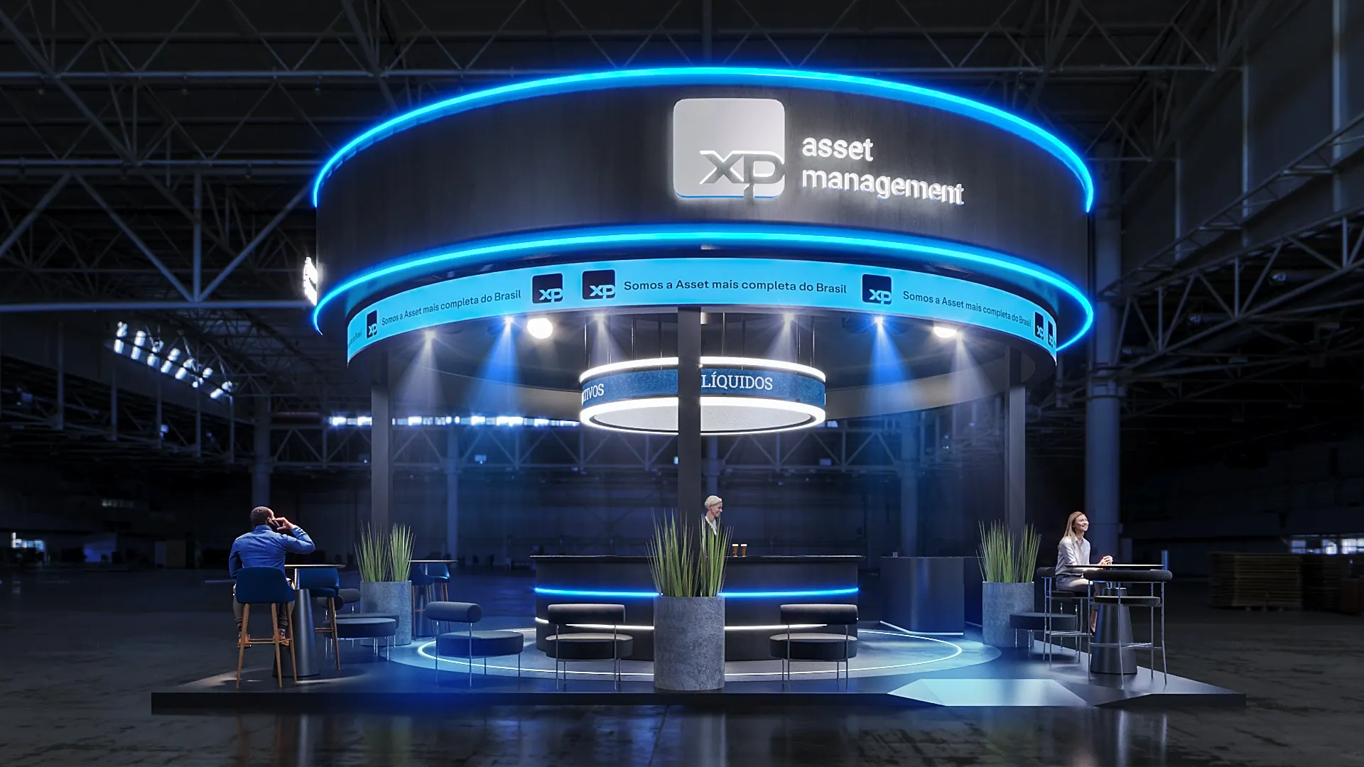 Asset Pub, com luz azul