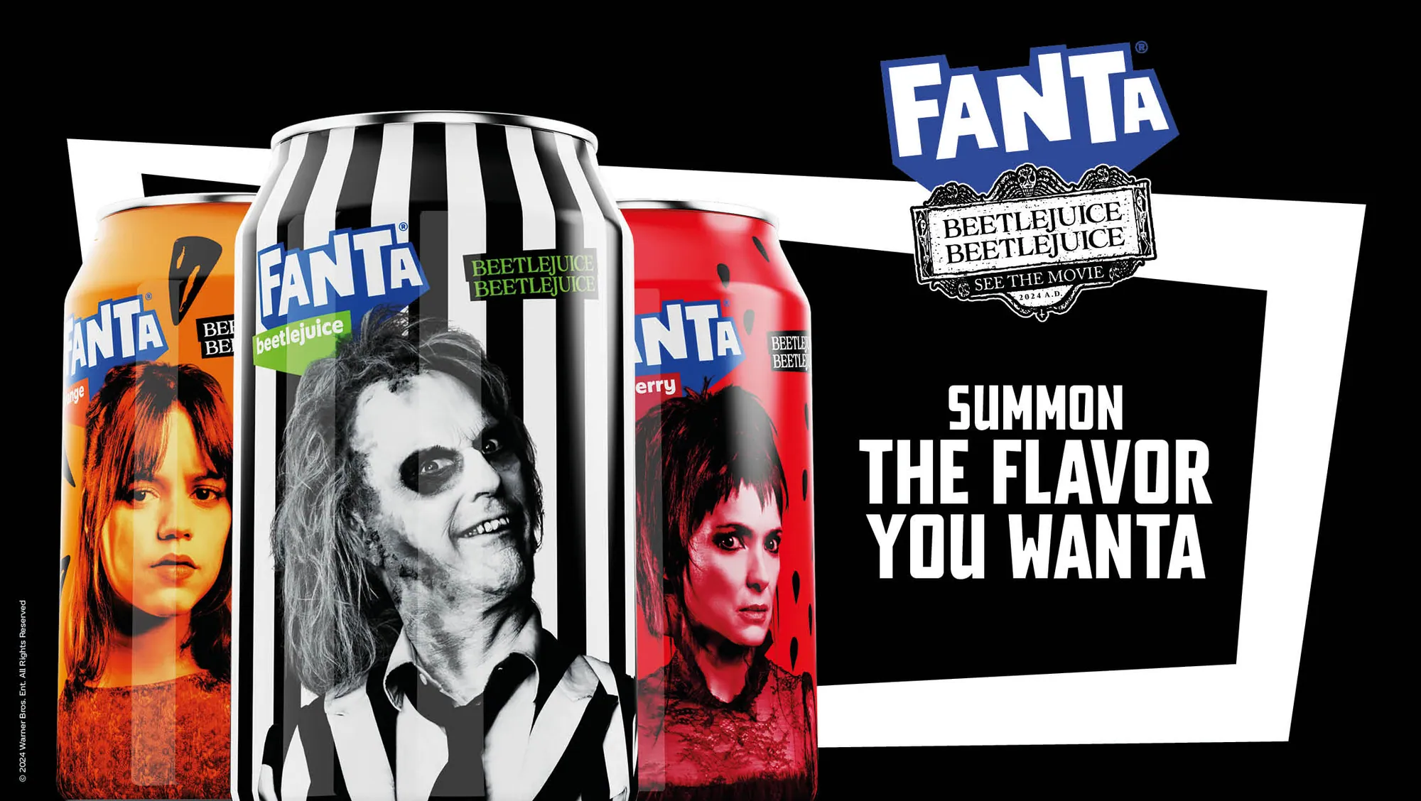 Visual global da campanha com a linha completa de latas
