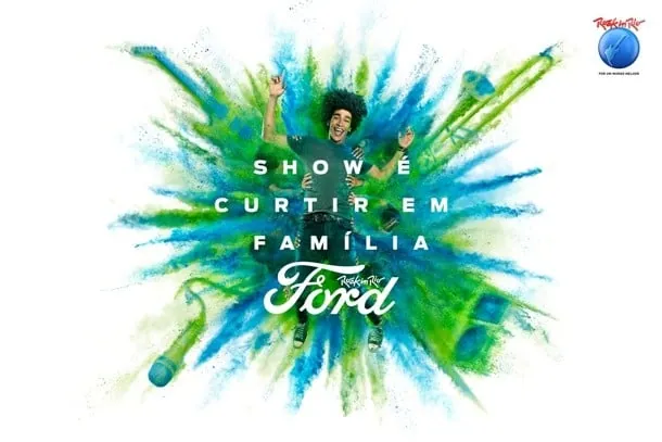 Conceito e key visual: a versão publicada, com a explosão em verde e azul