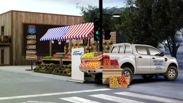 Rota 85, carro e história: a Ranger XLS com a caçamba forrada de frutas
