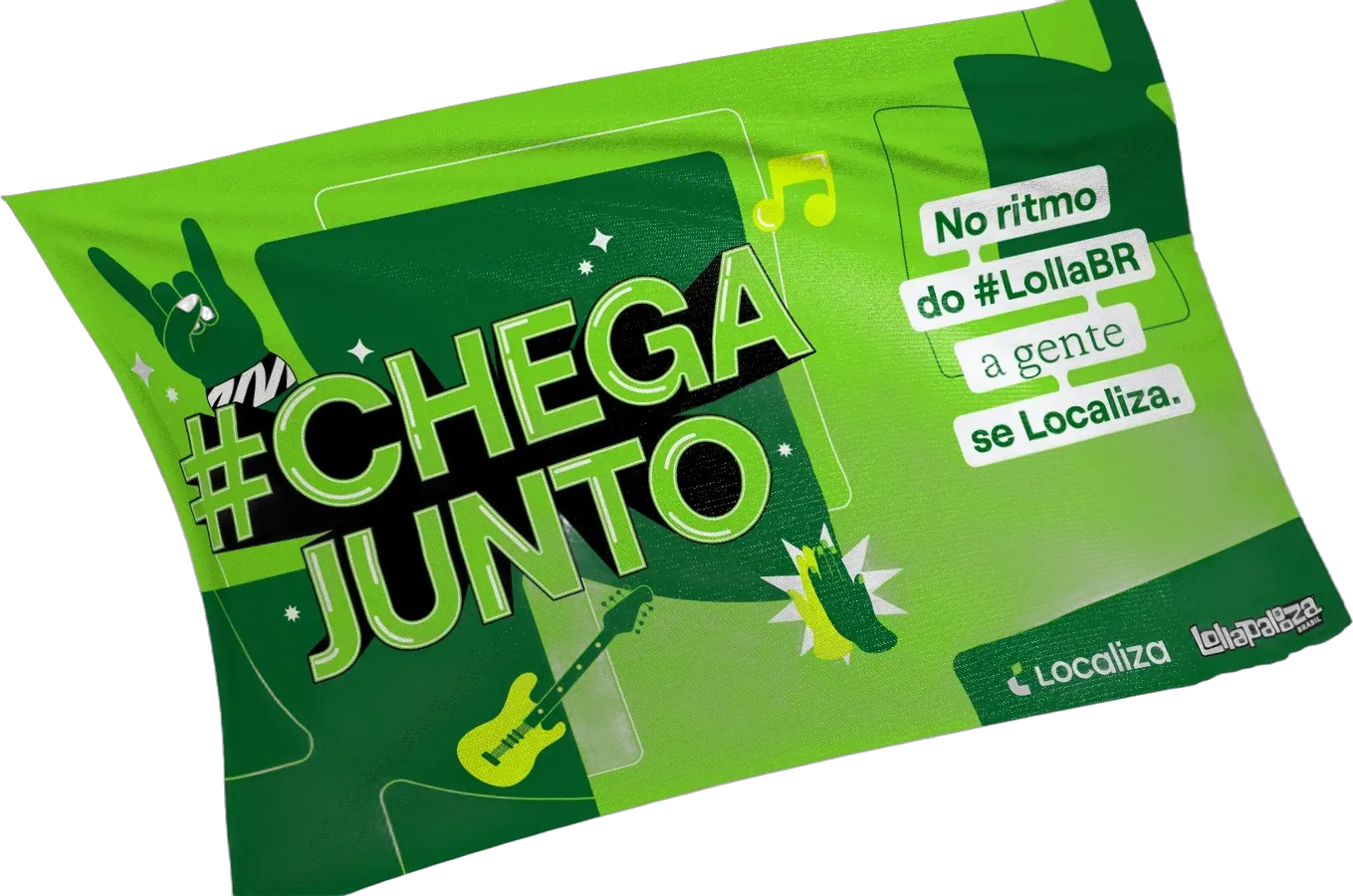 Lenço com a arte #ChegaJunto