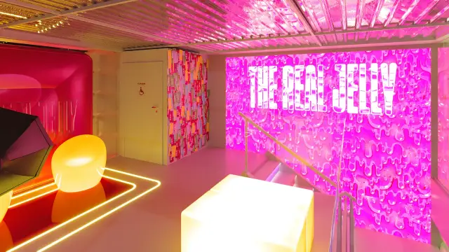 Paredão de LED na escada