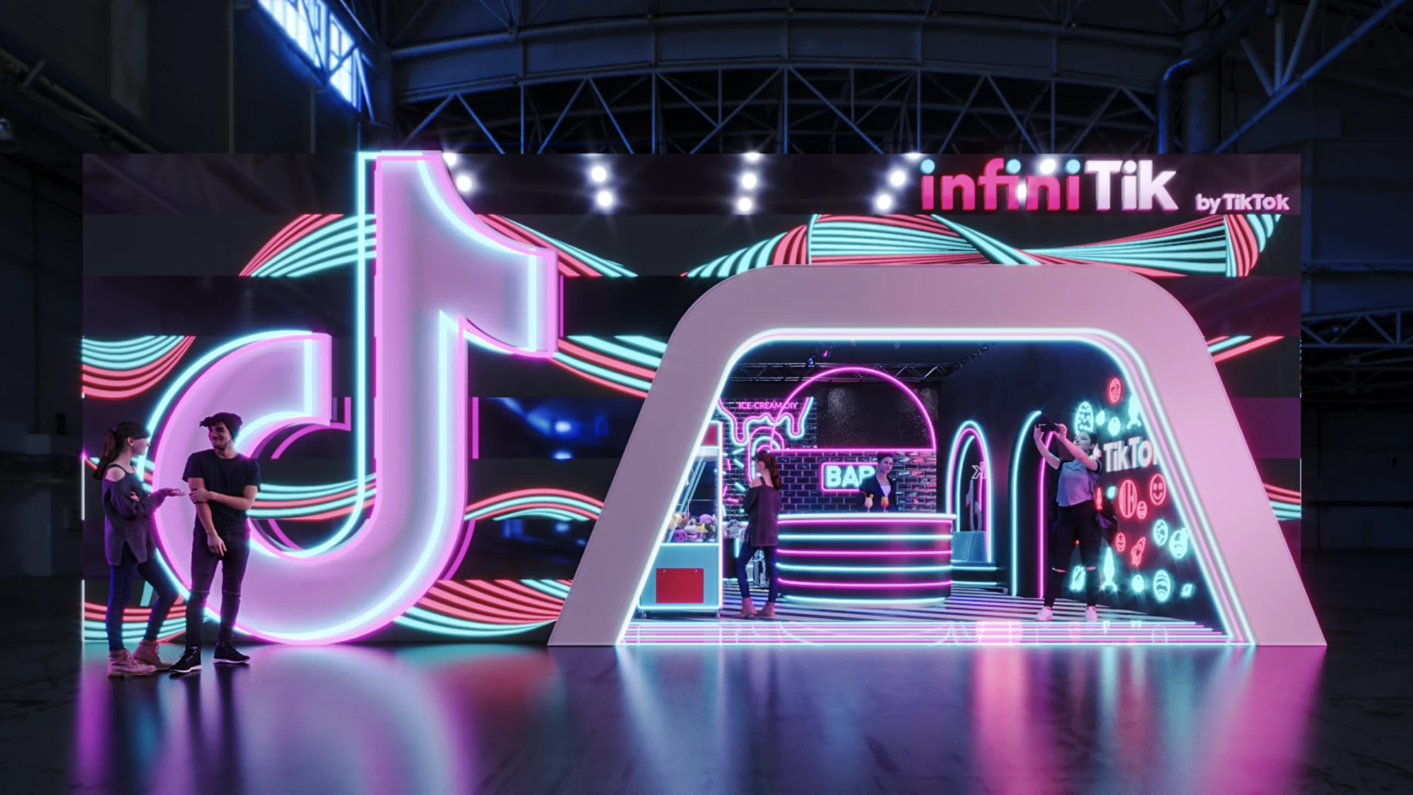 A fachada do InfiniTik, vista frontal