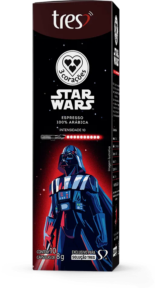 Caixa do Espresso Dark Side, com o Darth Vader