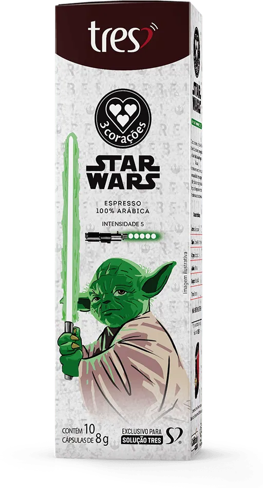 Caixa do Espresso Light Side, com o Mestre Yoda