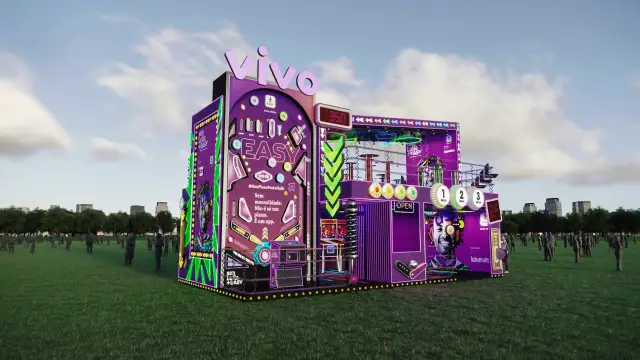 Rota Easy Arcade, de dia: vista no gramado