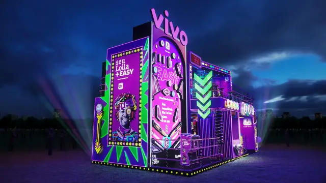 Rota Easy Arcade, primeira versão: lateral com o pinball gigante e as setas