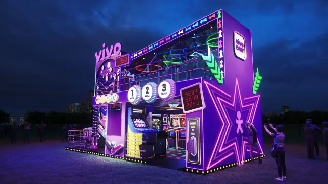 Rota Easy Arcade, primeira versão: lateral com a estrela iluminada