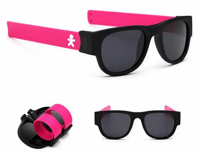Easy Glasses: óculos rosa em três vistas
