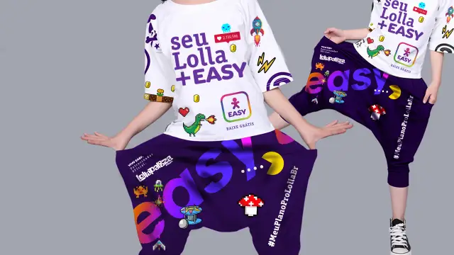 Uniforme da equipe com a assinatura seu Lolla +EASY
