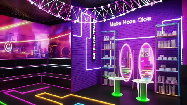 Glow Lounge, primeira versão: estação Make Neon Glow