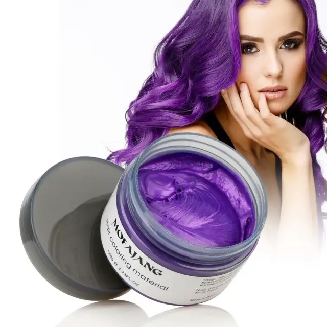Referência visual: cabelo roxo com tinta temporária