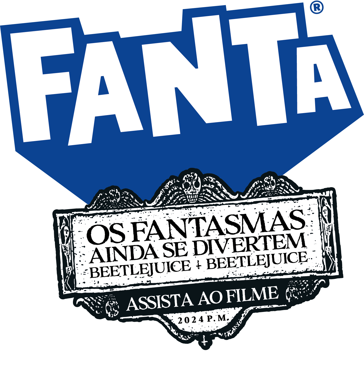 Logo de Fanta com a placa do filme Os Fantasmas Ainda Se Divertem